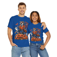 Freaky And Feral Halloween Raccoon! Graphic Unisex Heavy Cotton Tee