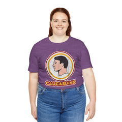 Graphic Tee - Funny Caucasians Satire Head Shot Unisex Jersey Short Sleeve Tee