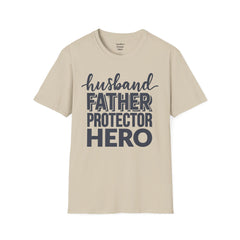 Husband Father Protector Hero Unisex Softstyle T-Shirt