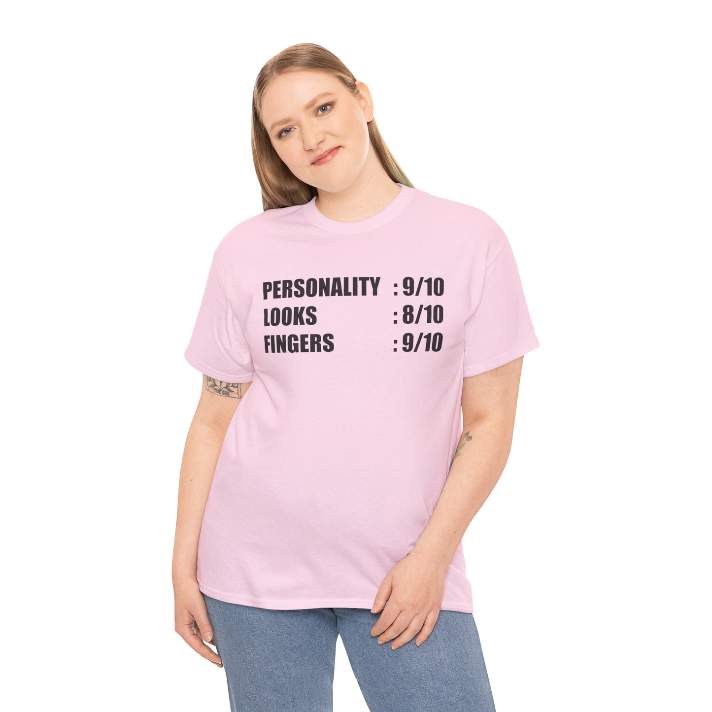 Personality, Looks, Fingers Count - Unisex Heavy Cotton Tee / Prosthetic Humor / One Leg / One Arm / Missing Fingers