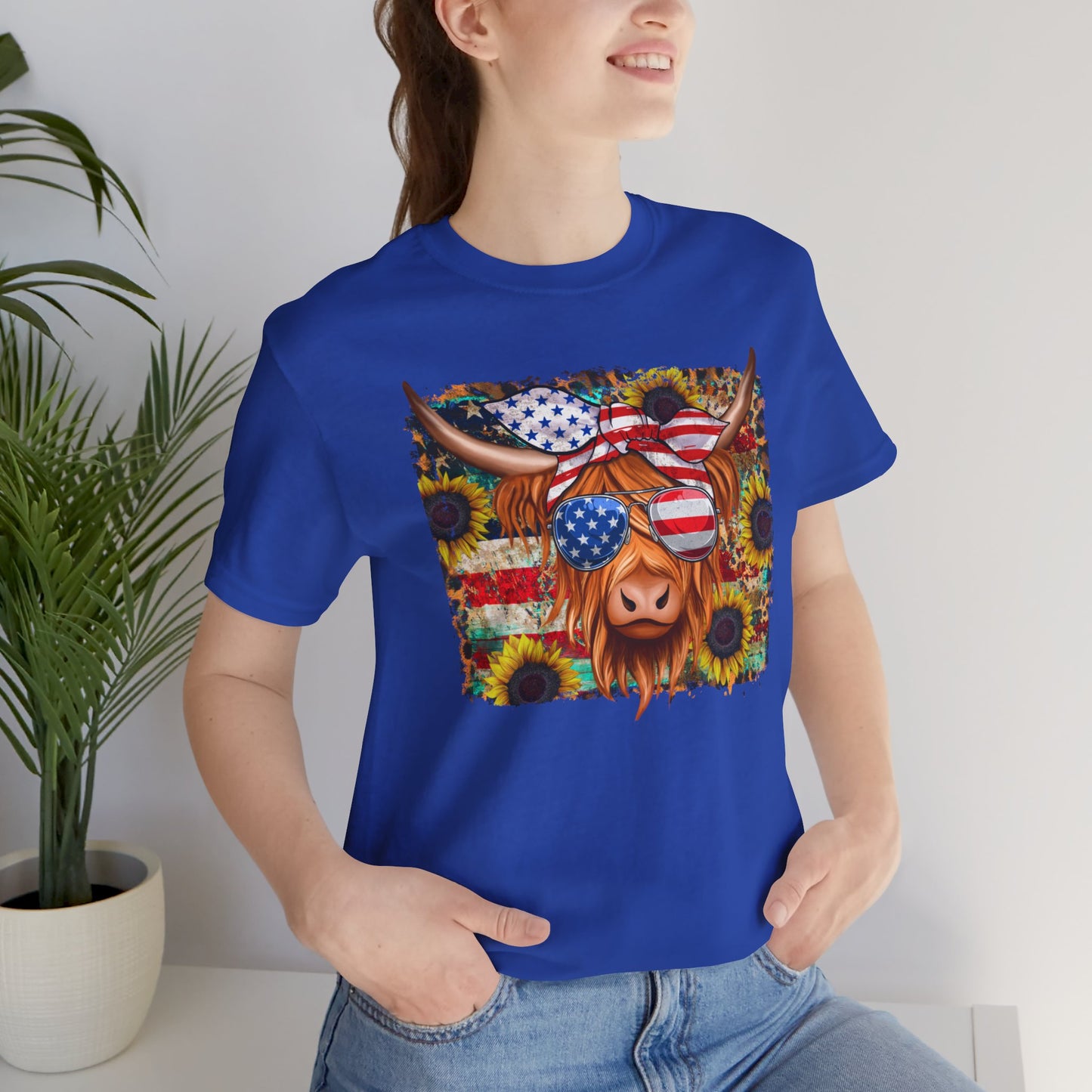 Patriotic Heifer Cow Unisex Jersey Short Sleeve Tee