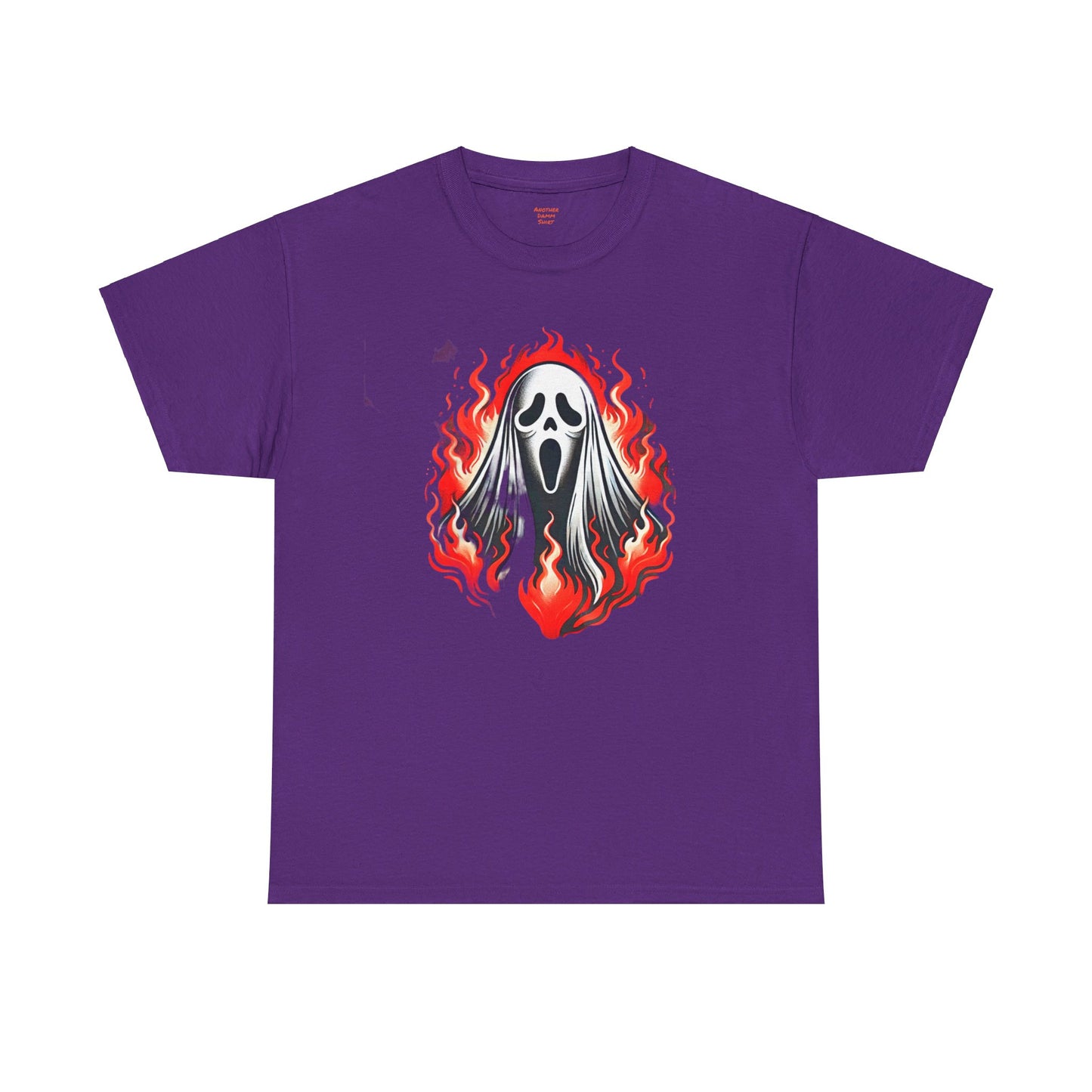 Fiery Fire Ghost - Graphic Unisex Heavy Cotton Tee