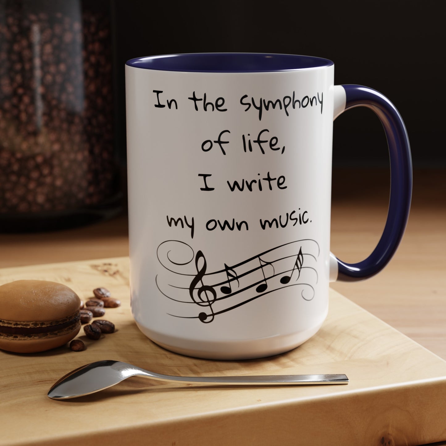 Life symphony mug, music lover gift, ceramic coffee mug, inspirational quote mug, white ceramic mug, 11oz mug, 15oz mug, musician gift, gift for composer, motivational mug, unique coffee mugs, custom quote mugs.