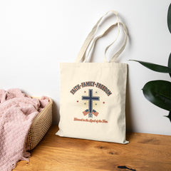 Faith Family Freedom Tote | Patriotic, Faith-based July 4th Vintage Americana