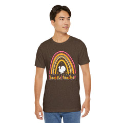 Thankful Teacher T‑Shirt – Retro Rainbow Turkey Teacher Appreciation Tee