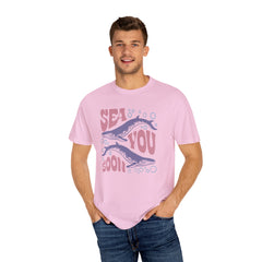 Whales, Sea You Soon -  Graphic Unisex Garment-Dyed T-shirt