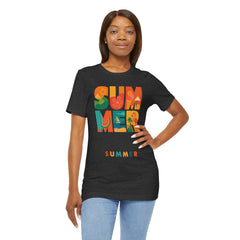 Summer Graphic Tee — Colorful Tropical "SUMMER" Typography T-Shirt