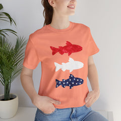 Patriotic Trout T-Shirt — Red White & Blue Fish Tee