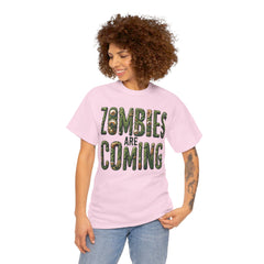 ZOMBIES ARE COMING! Graphic Unisex Heavy Cotton Tee