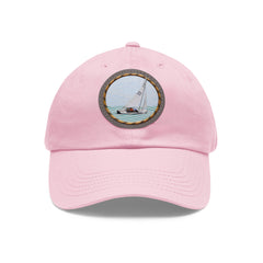 Hempstead Bay Sailing Club Leather Patch Dad Hat — Flying Scot Embroidered Round Patch