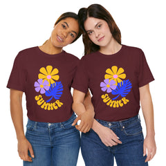 Summer Floral Tee — Retro Flowers & Monstera Design
