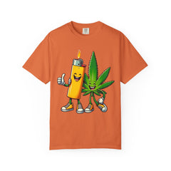 Vintage 'Lighter & Weed' Graphic T-Shirt — Relaxed Stoner/Cannabis Tee