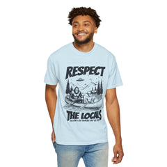Bigfoot and Alien Outdoor Canoe Adventure - Respect The Locals T-Shirt