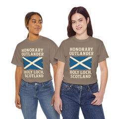 Honorary Outlander Heavy Cotton Tee, Holy Loch Scotland Shirt, Outlander Fan Gift, Casual Tee, Travel Souvenir, Unisex T-Shirt