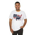 Red White and Blue Farmer Graphic, Unisex Jersey Short Sleeve Tee