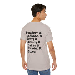 The Outsiders Shirt, Front and Back Images, Greasers Characters Shirt, Unisex Jersey Short Sleeve Tee
