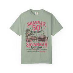 Bhavna Personalized 50th Birthday Girls Trip Savannah, Georgia T-Shirt