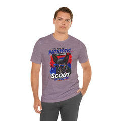 Personalized With Your Dogs Image and Name Patriotic Unisex Jersey Short Sleeve Tee