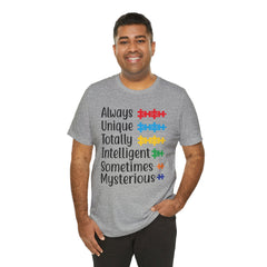 Autism - Always Unique Totally Intelligent Sometimes Mysterious Unisex Softstyle T-Shirt