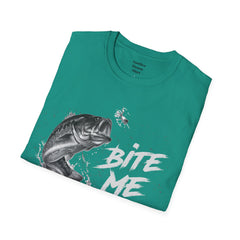 Bite Me Unisex Softstyle T-Shirt  A unique gift idea for people who love to fish