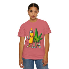 Vintage 'Lighter & Weed' Graphic T-Shirt — Relaxed Stoner/Cannabis Tee