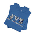 Peace Love Back The Blue in Alaska, Graphic Unisex Short Sleeve Tee