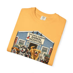 Front Graphic "Who Let the Dogs Out?" Baldwin Harbor Animal Hospital Cute Vet Clinic T Shirt
