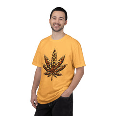 Vintage Leopard Cannabis Leaf T-shirt — Weed Lover Stoner Gift