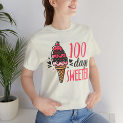 100 Days of School Unisex Tee | Elementary School, Ice Cream, Teacher Apparel
