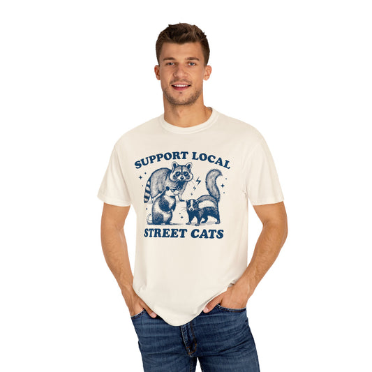 Support Local Street Cats, Vintage Style Comfort Colors Shirt