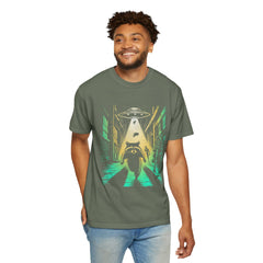Raccoon UFO Funny Comfort Colors Graphic T-Shirt