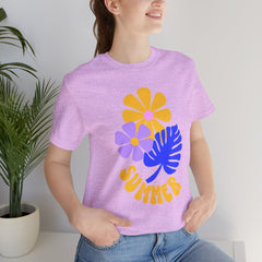 Summer Floral Tee — Retro Flowers & Monstera Design