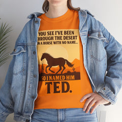 Desert Adventure Tee, Funny Horse Song T-Shirt, Gift for Horse Lovers, Unisex Cotton Tee for All Occasions, Unique Quote Shirt