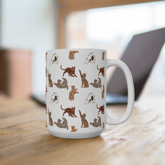 Playful Pets Ceramic Mug - Cute Cat and Dog Design for Animal Lovers
