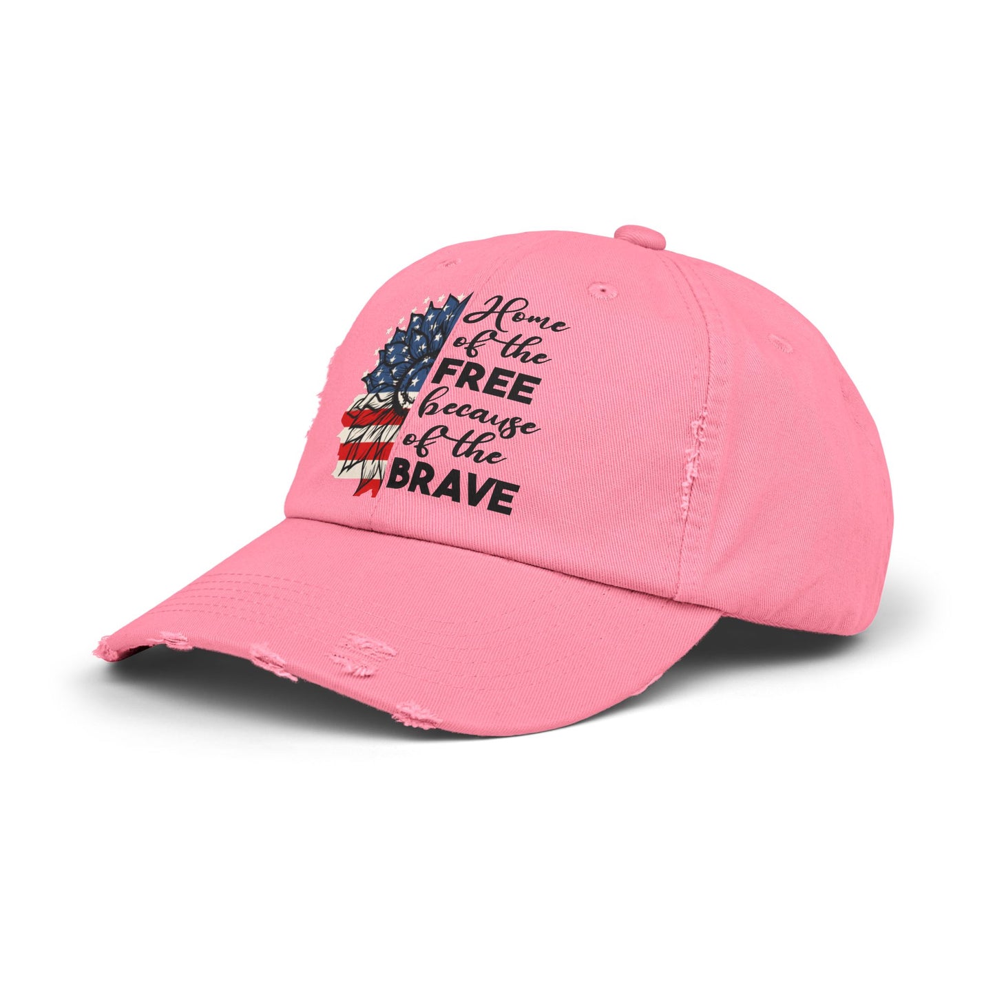 Land Of The Free, Home Of The Brave  - Unisex Distressed Cap