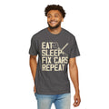 Eat Sleep Fix Cars Repeat, Comfort Colors Unisex Relaxed Fit T Shirt