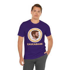 Bearded Graphic Tee - Funny Caucasians Satire Head Shot Unisex Jersey Short Sleeve Tee
