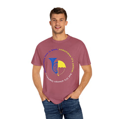 Blue French Horn and Yellow Umbrella Unisex T-shirt - HIMYM Fan Apparel