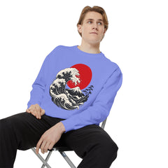 Japanese Wave and Red Sun Comfort Colors Sweatshirt