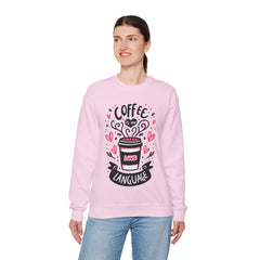 Woman's Coffee Is My Love Language Valentine - Unisex Heavy Blend™ Crewneck Sweatshirt