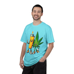 Vintage 'Lighter & Weed' Graphic T-Shirt — Relaxed Stoner/Cannabis Tee