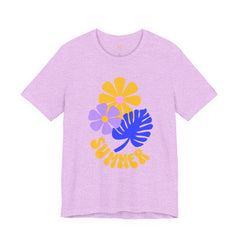 Summer Floral Tee — Retro Flowers & Monstera Design