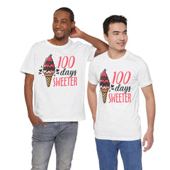 100 Days of School Unisex Tee | Elementary School, Ice Cream, Teacher Apparel