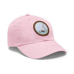 Hempstead Bay Sailing Club Leather Patch Dad Hat — Flying Scot Embroidered Round Patch