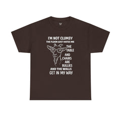 Clumsy Funny Goat Graphic Tee | Unisex Heavy Cotton Tee | Great Gift for Animal Lovers, Birthdays, Casual Wear, Humorous Gifts, Everyday Style