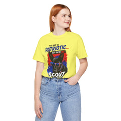 Personalized With Your Dogs Image and Name Patriotic Unisex Jersey Short Sleeve Tee