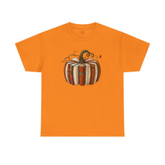 Autumn-Themed Pumpkin Book Tee, Cozy Fall Shirt, Halloween Apparel, Literary Gift, Unisex Comfortable T-Shirt
