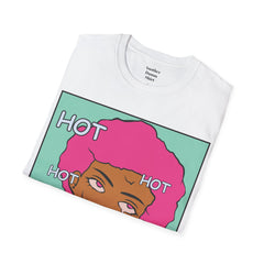 HOT Pink Cotton Candy Haired Pop Art Lady Unisex Softstyle T-Shirt