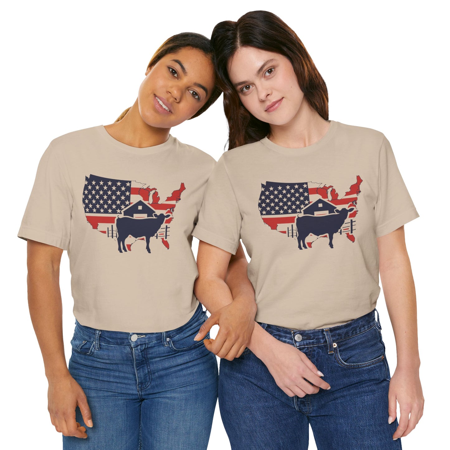 Red White and Blue Farmer Graphic, Unisex Jersey Short Sleeve Tee