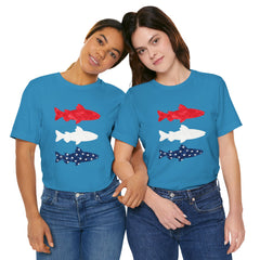 Patriotic Trout T-Shirt — Red White & Blue Fish Tee